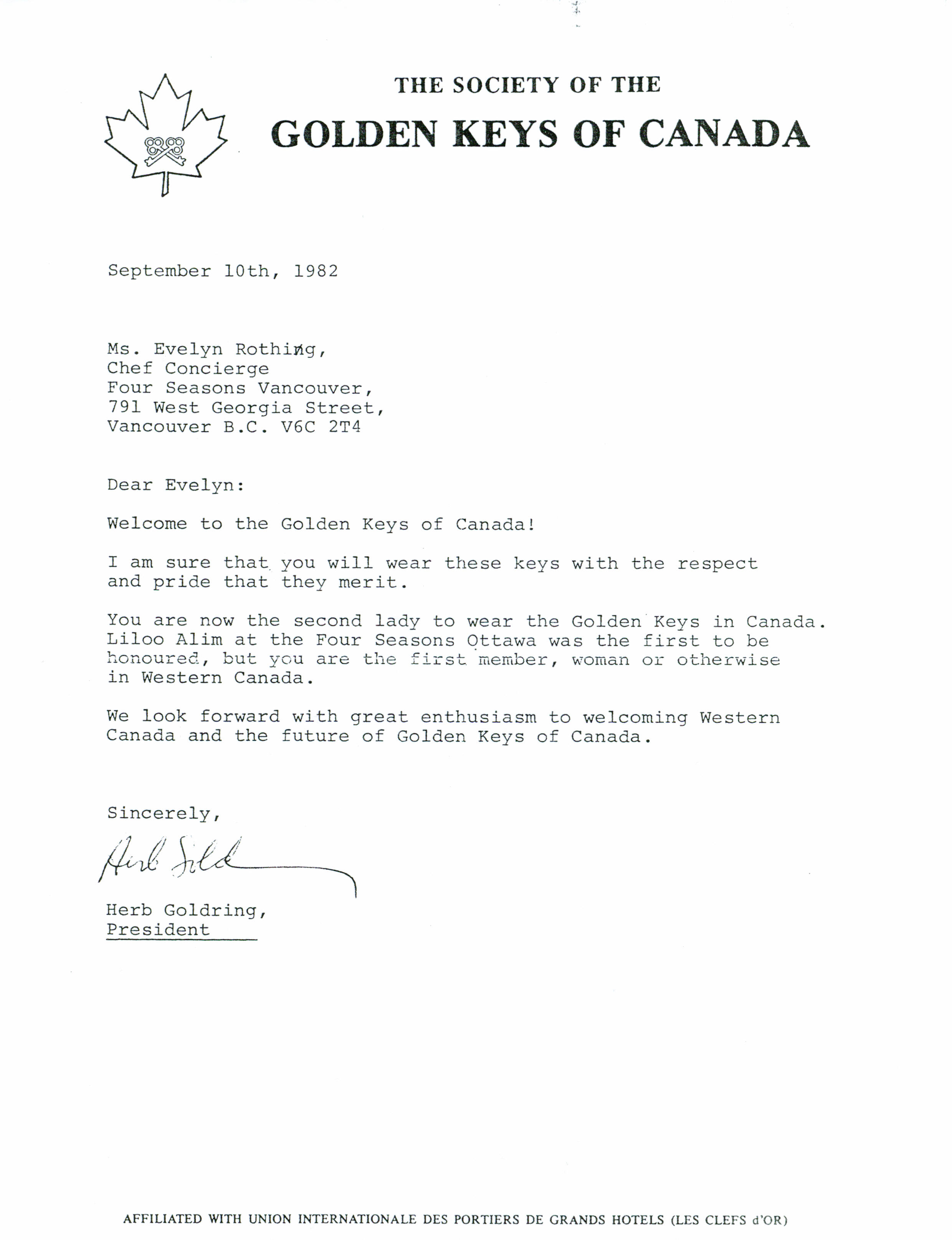 ER GOLD KEYS SEPT. 1982